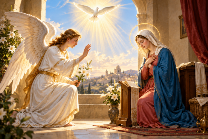 The Annunciation in Golden Light